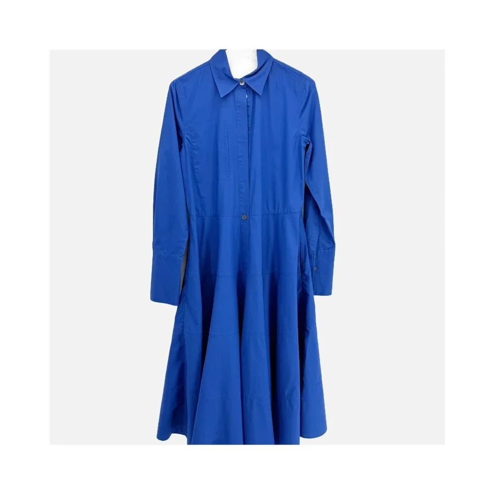 Co. Midi Length Blue Poplin Dress Size: XS - Picture 3 of 15